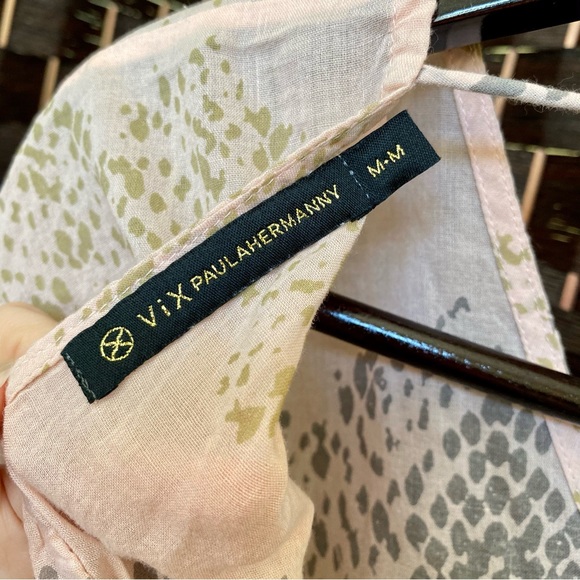 Vix Paula Hermanny Caftan Cover Up Size M Peachy Light Pink - Picture 7 of 8